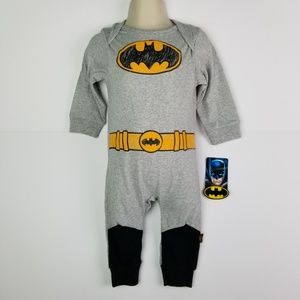 Batman One piece - Light Grey Heather - Size 6-9 M